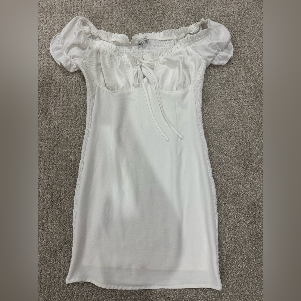 Love Tree White Smocked Mini Dress
